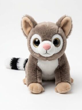 Wishpets Lemur Plush 2011 Brown Stuffed Animal Ringtail Raccoon Toy